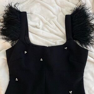 Likely brand Cameron feather sleeve dress